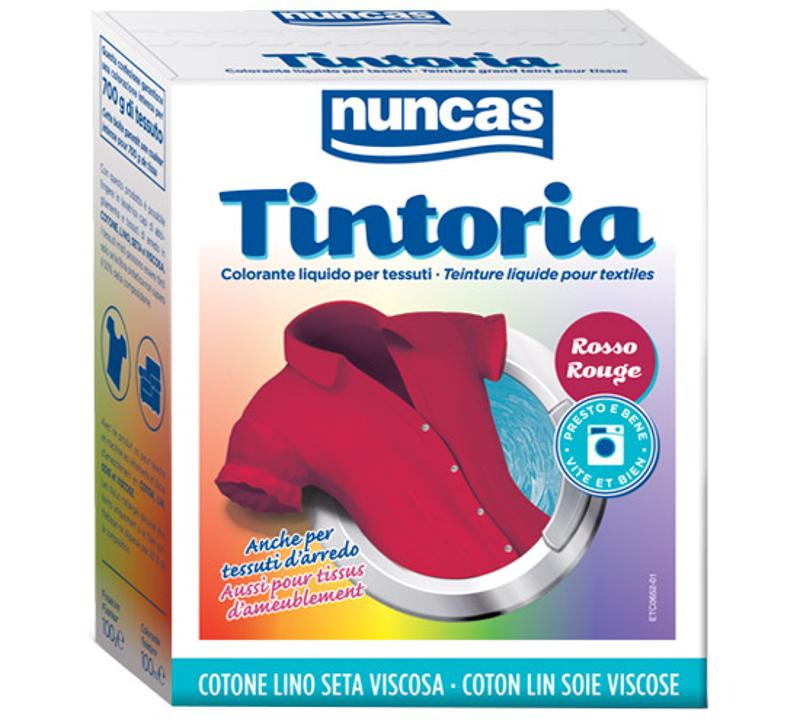 NUNCAS - Tintoria - colorante liquido per tessuti rosso 100 ml.  [8001704121055] : IL BAZAR di Rossato Luca, Valdellatorre - Torino